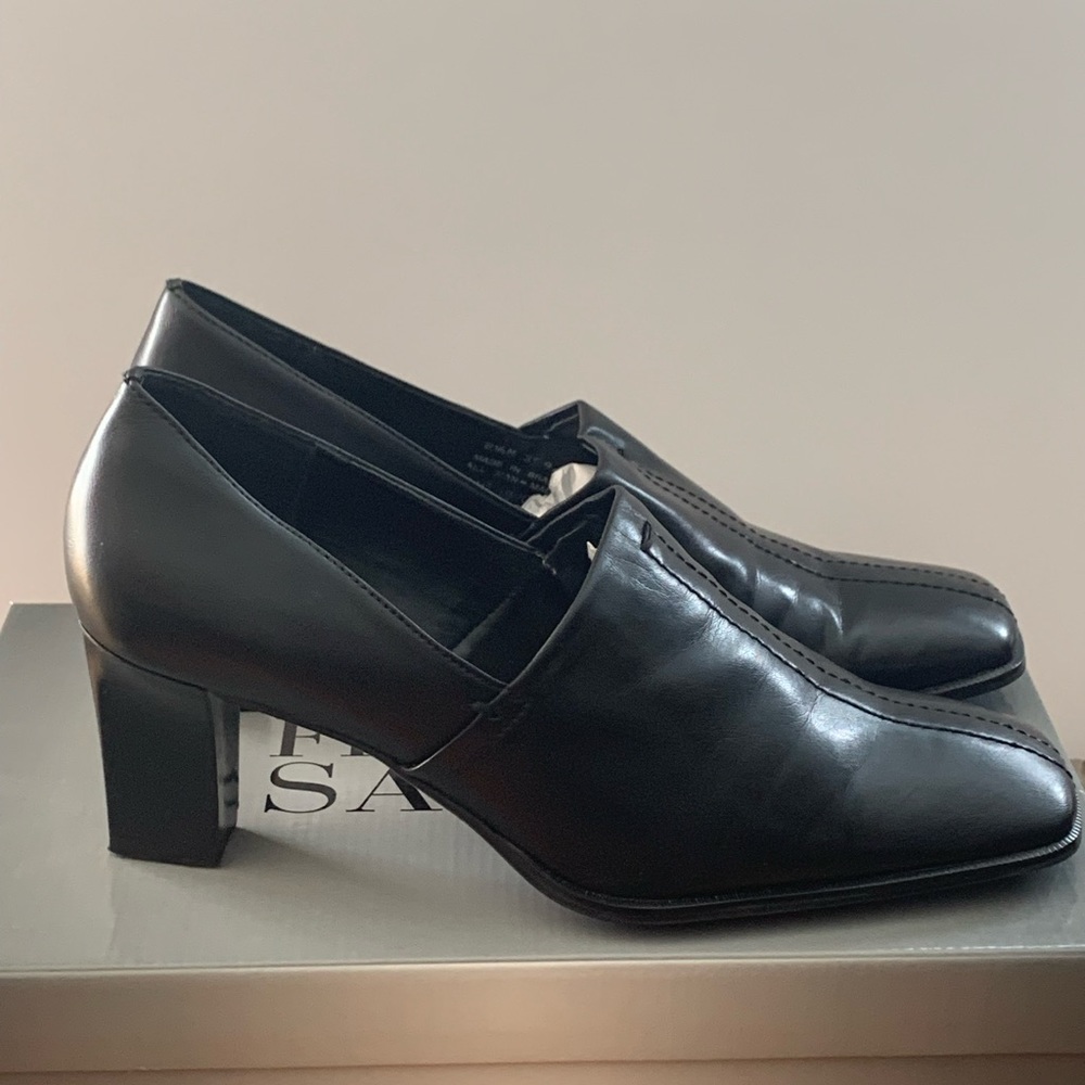 Franco Sarto Black Bootie Loafer Pumps 8.5